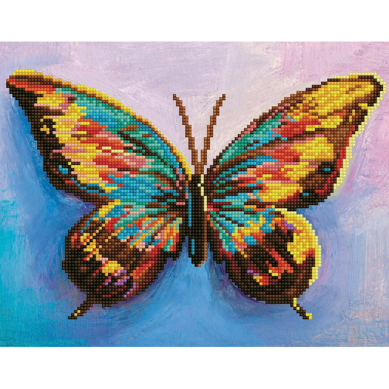 Diamond Art, Intermediate Kit, Watercolor Butterfly, 14 x 11