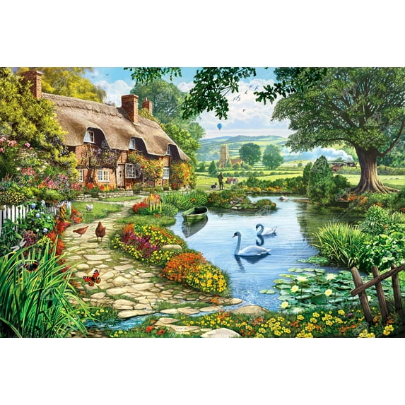 DIAMOND ART CLUB Cottage by the Lake Diamond Painting Kit