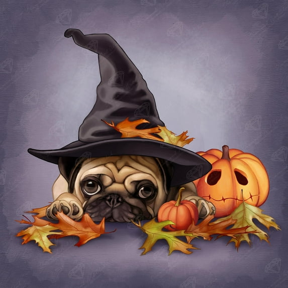 DIAMOND ART CLUB Halloween Pug Diamond Painting Kit