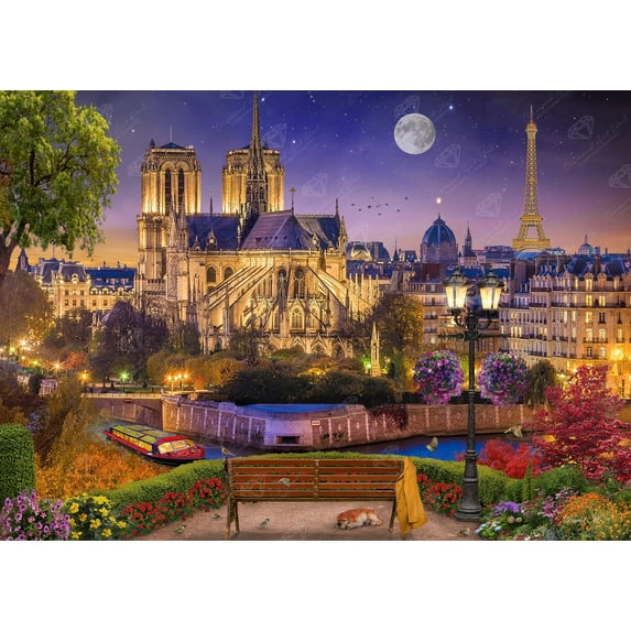 DIAMOND ART CLUB Notre Dame Night Diamond Painting Kit