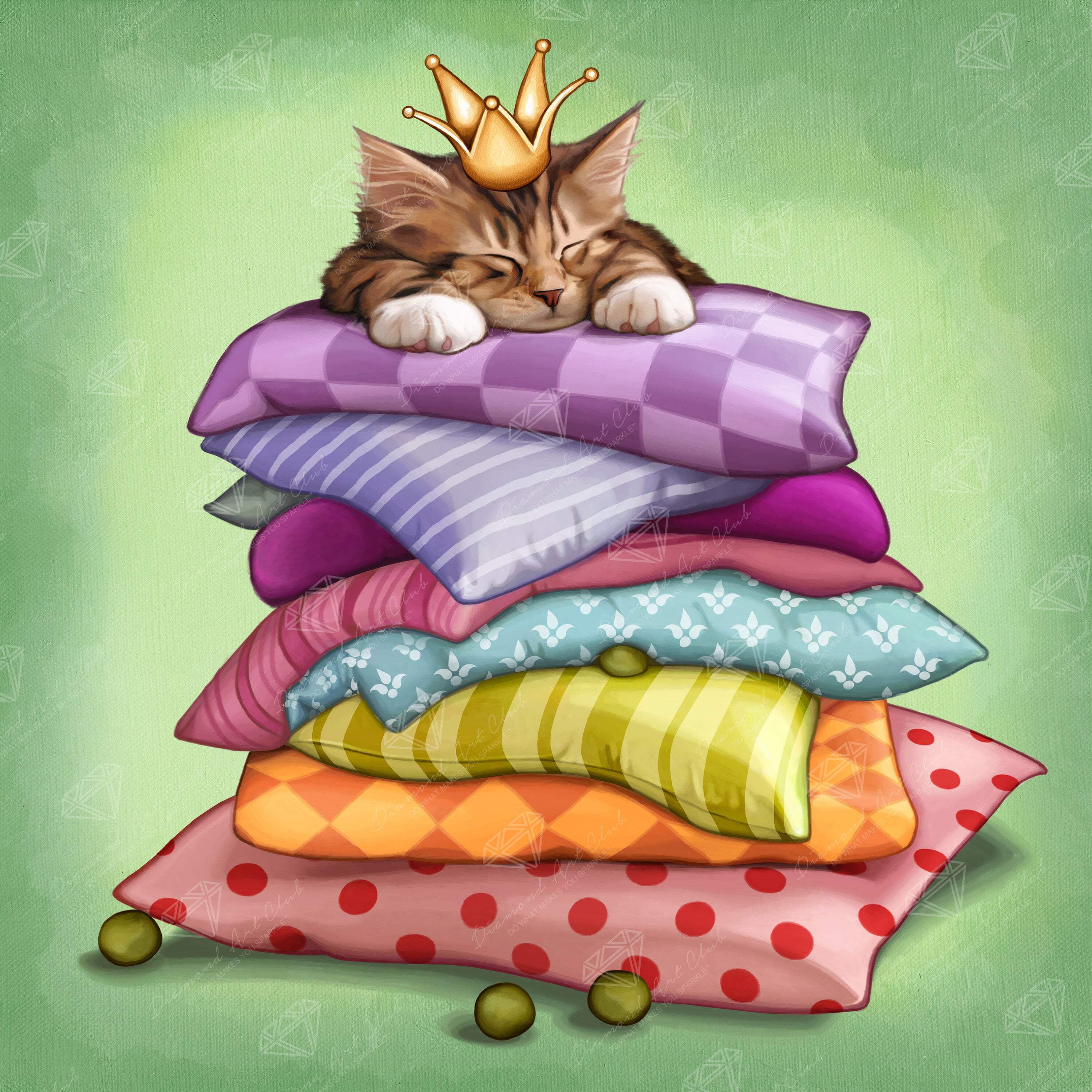 DIAMOND ART CLUB Princess  The Pea Kitty Diamond Painting Kit