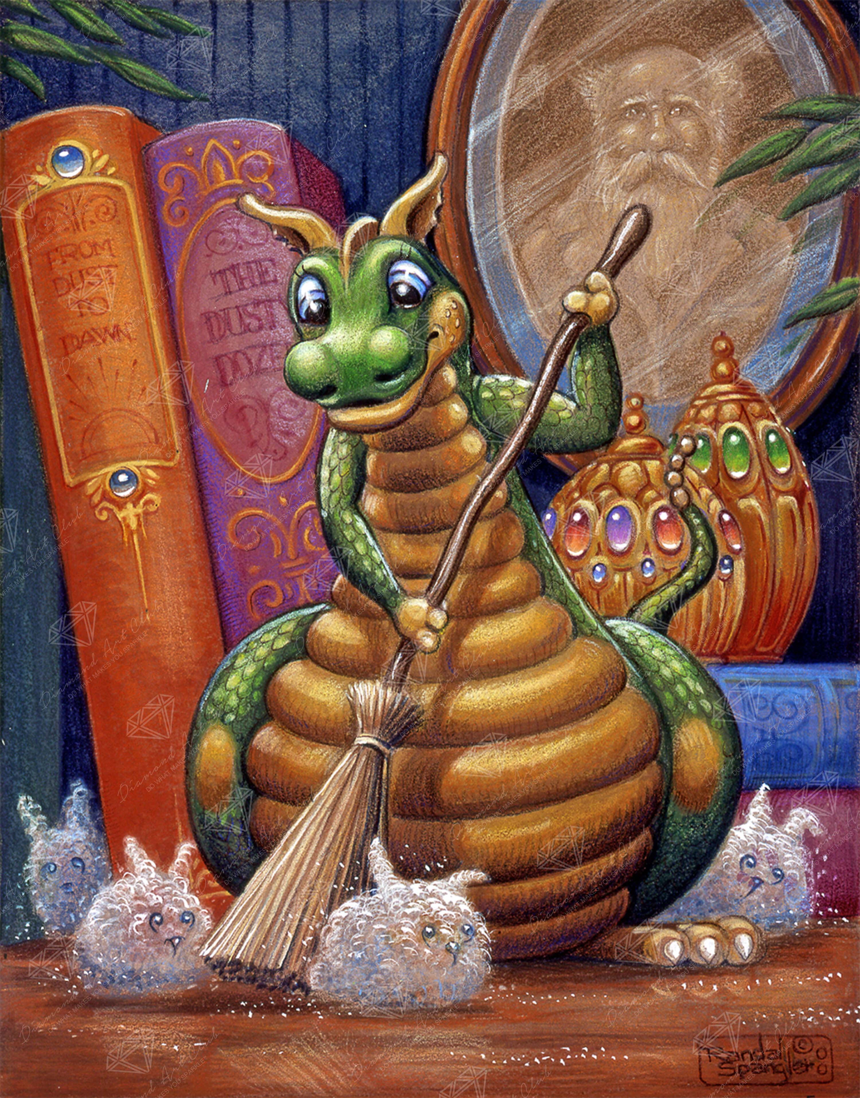 DIAMOND ART CLUB Rounding Up the Dust Bunnies Diamond Painting Kit