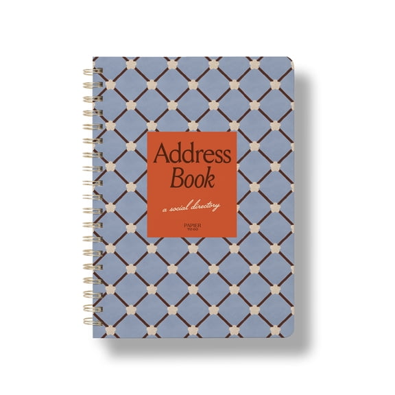 Papier To Go Address Book, Spiral B5, Diamond, Blue