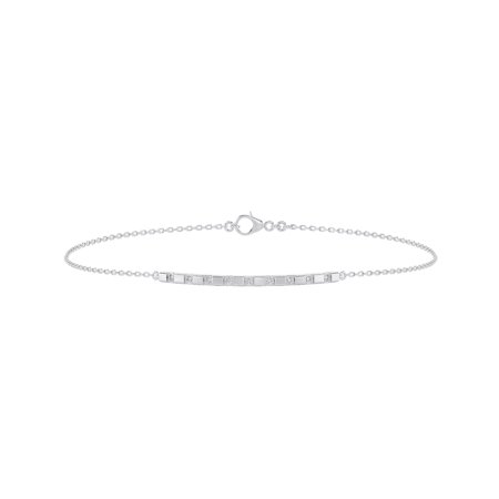 DIAMOND CLUB 0.33 Carat Lab Grown Diamond Linear Diamond Bar Bracelet in 14K White Gold – Elegant Jewelry for Women Suitable for All Seasons