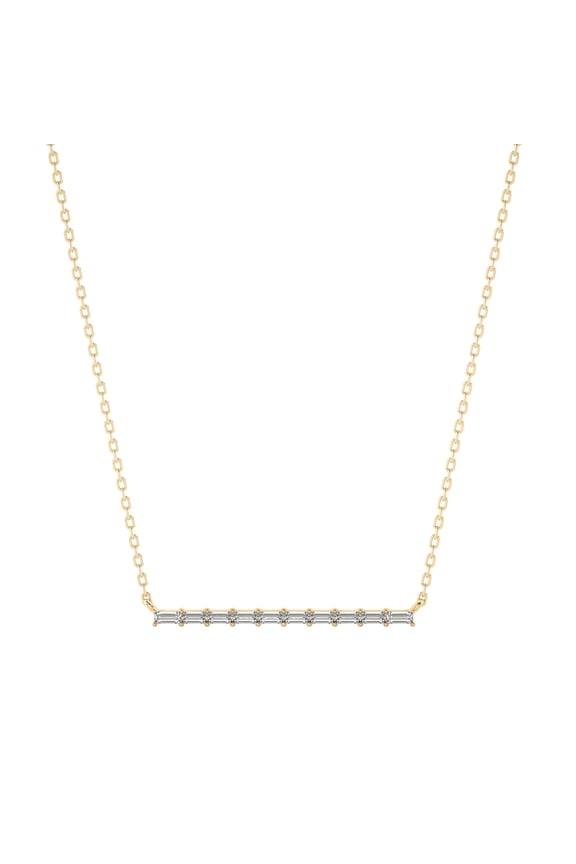 0.40 Carat Lab Grown Diamond Bar Necklace in 14K Yellow Gold – Elegant Jewelry for Women Suitable for All Seasons