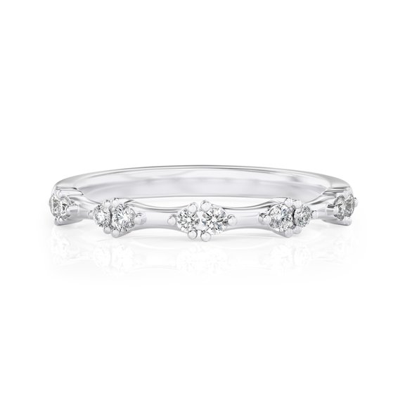 DIAMOND CLUB 1/4 Carat Lab Grown Diamond Round Eternity Ring 14K White Gold (VS1, F Color), Eternity Style Ring