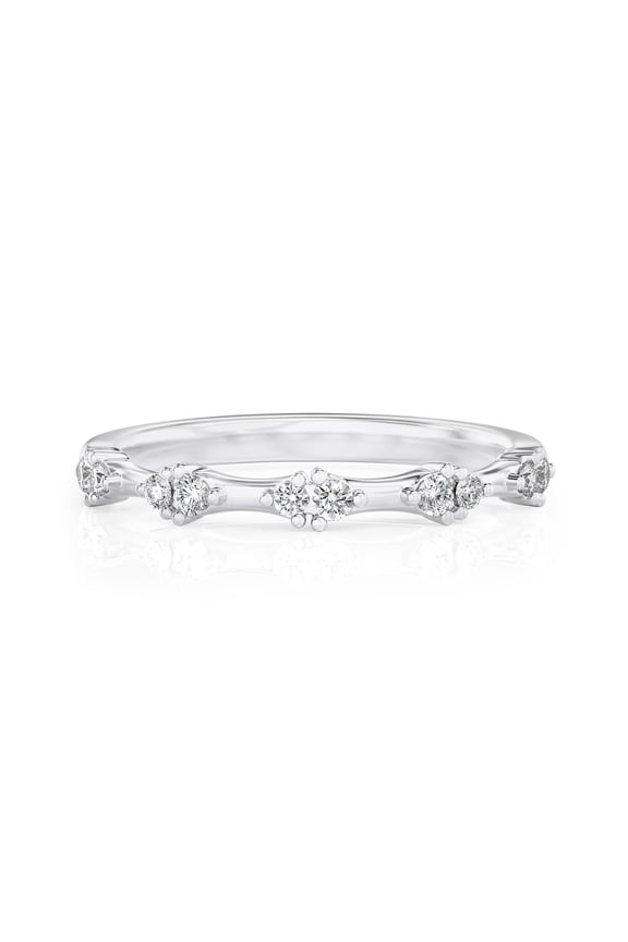 1/4 Carat Lab Grown Diamond Round Eternity Ring 14K White Gold (VS1, F Color), Eternity Style Ring
