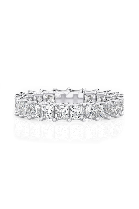 3 Carat Lab Grown Diamond Princess Eternity Ring 14K White Gold (VS1, F Color), Eternity Style Ring