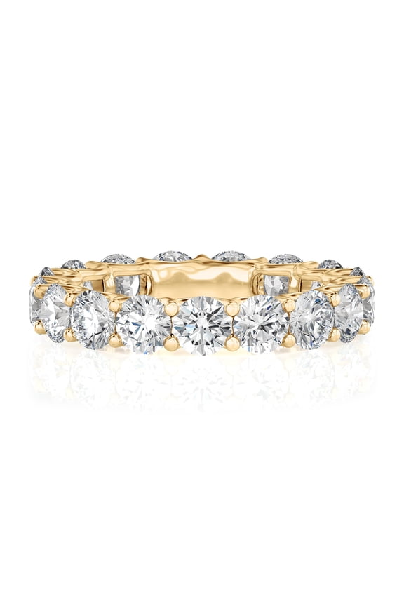 4 Carat Lab Grown Diamond Round Eternity Ring 14K Yellow Gold (VS1, F Color), Eternity Style Ring