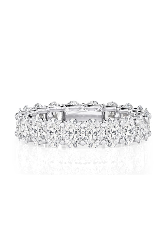 5 Carat Lab Grown Diamond Oval Eternity Ring 14K White Gold (VS1, F Color), Eternity Style Ring