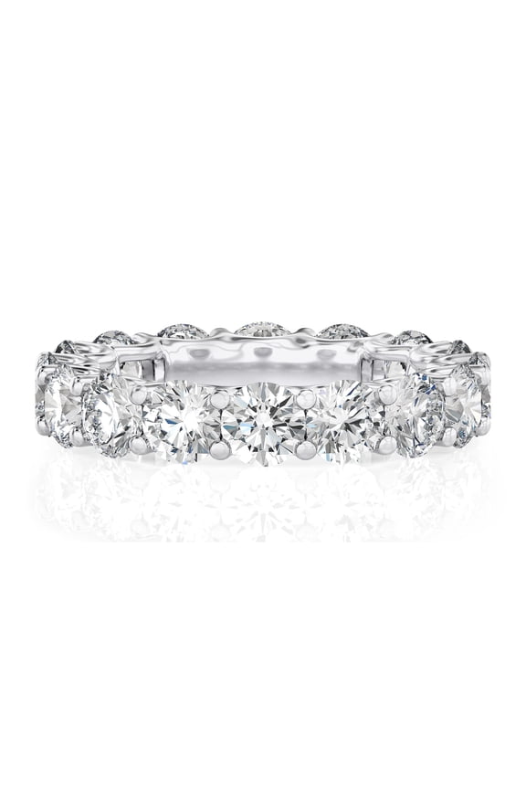 5 Carat Lab Grown Diamond Round Eternity Ring 14K White Gold (VS1, F Color), Eternity Style Ring