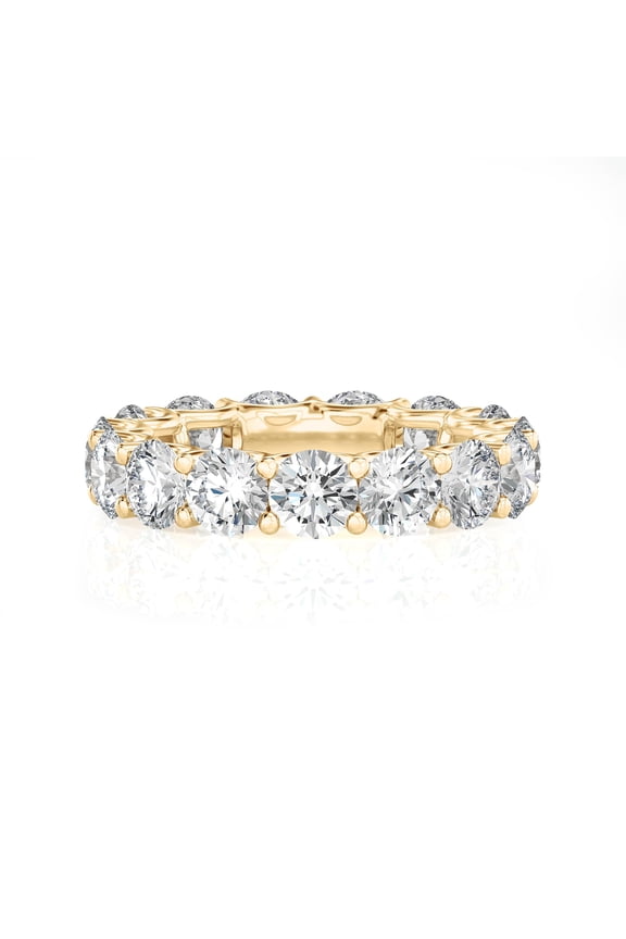 6 Carat Lab Grown Diamond Round Eternity Ring 14K Yellow Gold (VS1, F Color), Eternity Style Ring