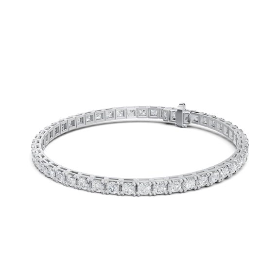 DIAMOND CLUB 7.05 Carat Lab Grown Diamond Tennis Bracelet 14K White Gold (VVS Clarity, F Color), 4-Prong Basket Setting