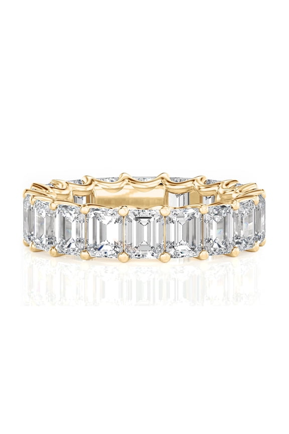 v Carat Lab Grown Diamond Emerald Eternity Ring 14K Yellow Gold (VS1, F Color), Eternity Style Ring