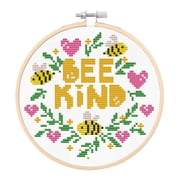 DIAMOND DOTZ  Bee Kind Special Edition No-Count Cross Stitch Kit - 5" Round