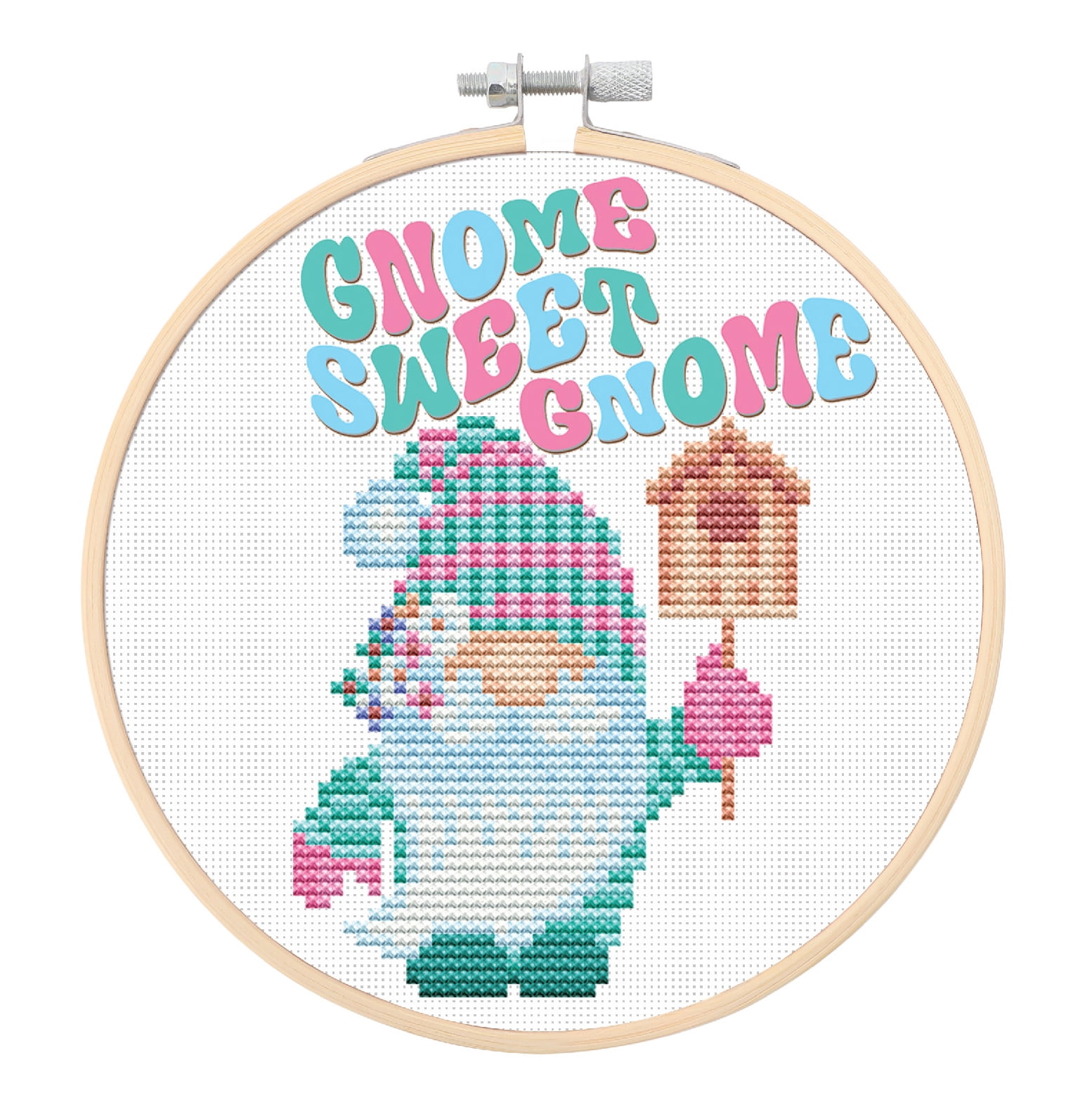 DIAMOND DOTZ® Gnome Sweet Gnome Special Edition No-Count Cross Stitch Kit - 5" Round
