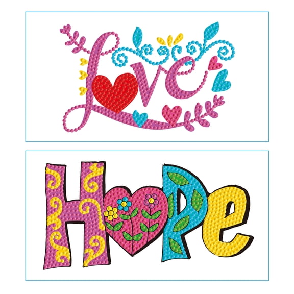 DIAMOND DOTZ Hope + Love Iron-On 'N' Dot Transfers