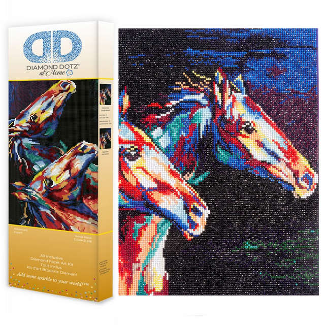 DIAMOND DOTZ ® Horse Race, Full Drill, Square Dotz, Horse Diamond Art