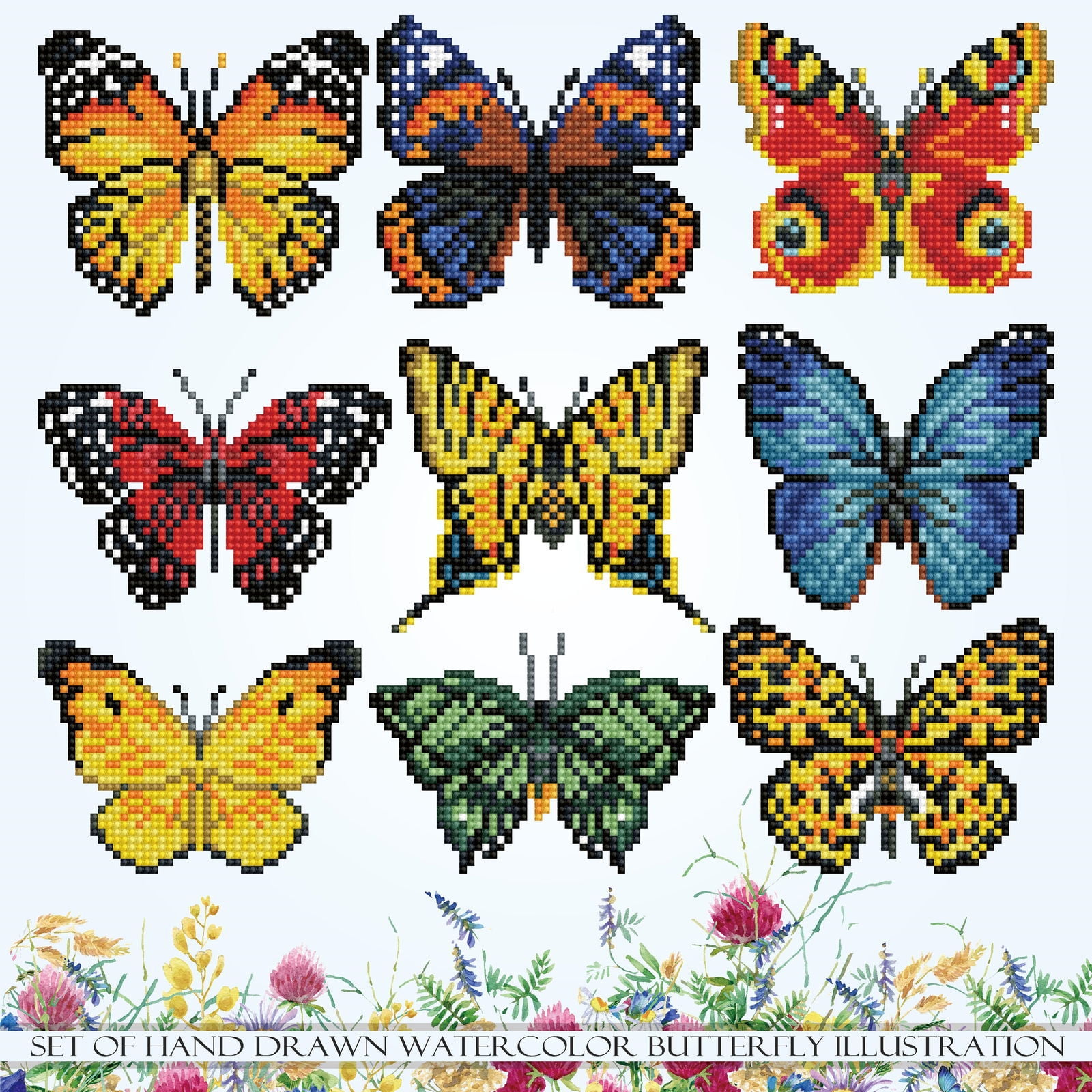 Butterfly Showcase Nature Diamond Painting Kit with Round Dotz Gems