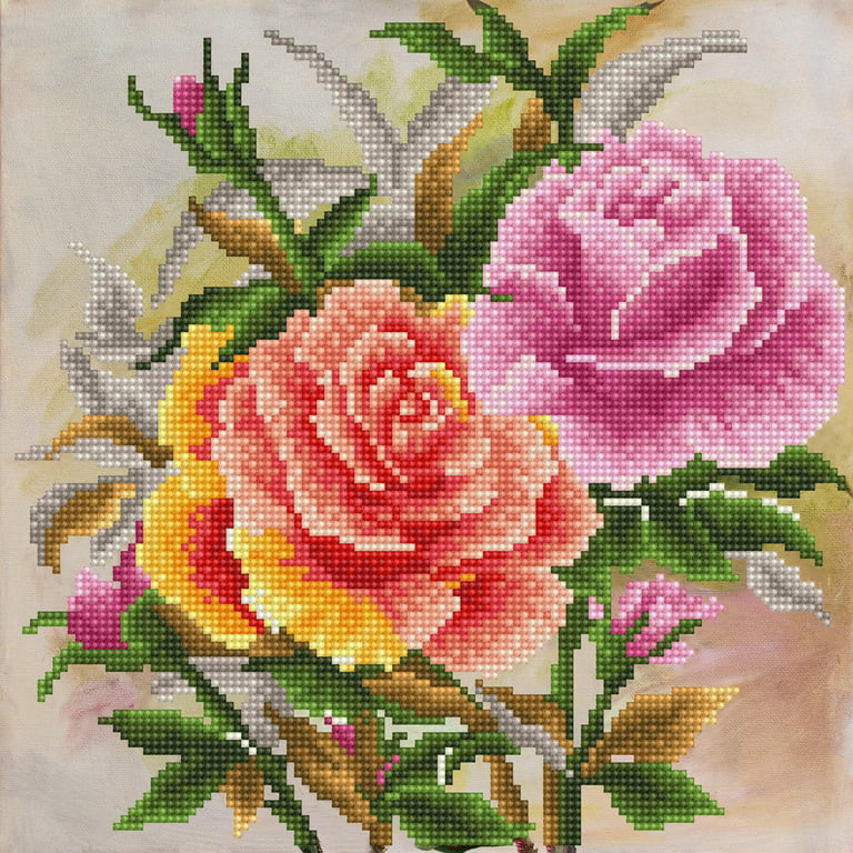 5D Diamond Painting White Pink Rose Flowers – QuiltsSupply