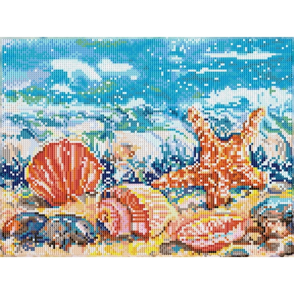 DIAMOND DOTZ Diamond Painting Kit Summertime Beach Shells 16x12 inches ...