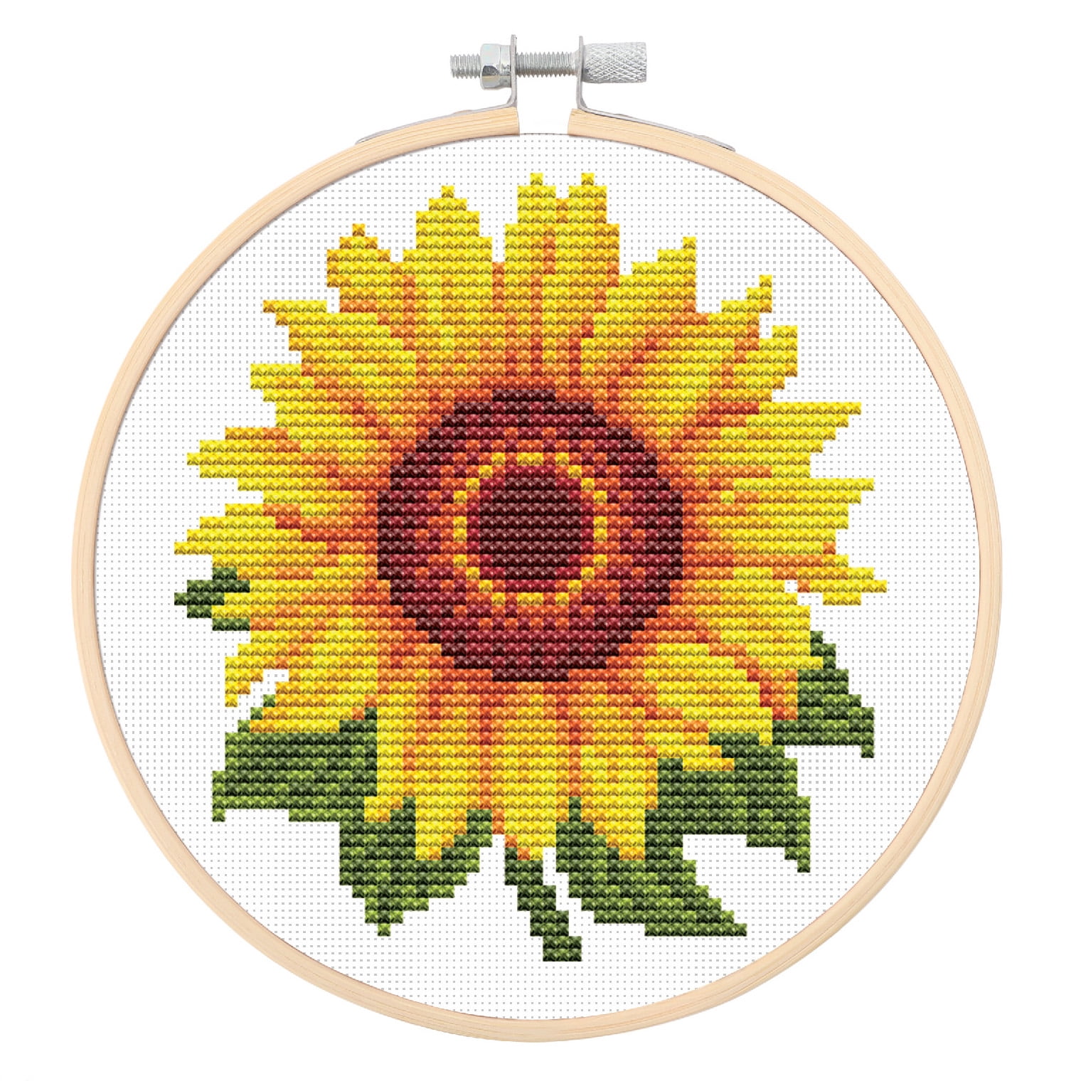DIAMOND DOTZ® Sunny Sunflower Special Edition No-Count Cross Stitch Kit - 5" Round