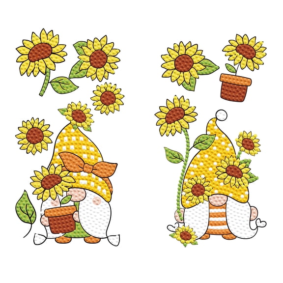 DIAMOND DOTZ Sunshine Gnomes Iron-On 'N' Dot Transfers