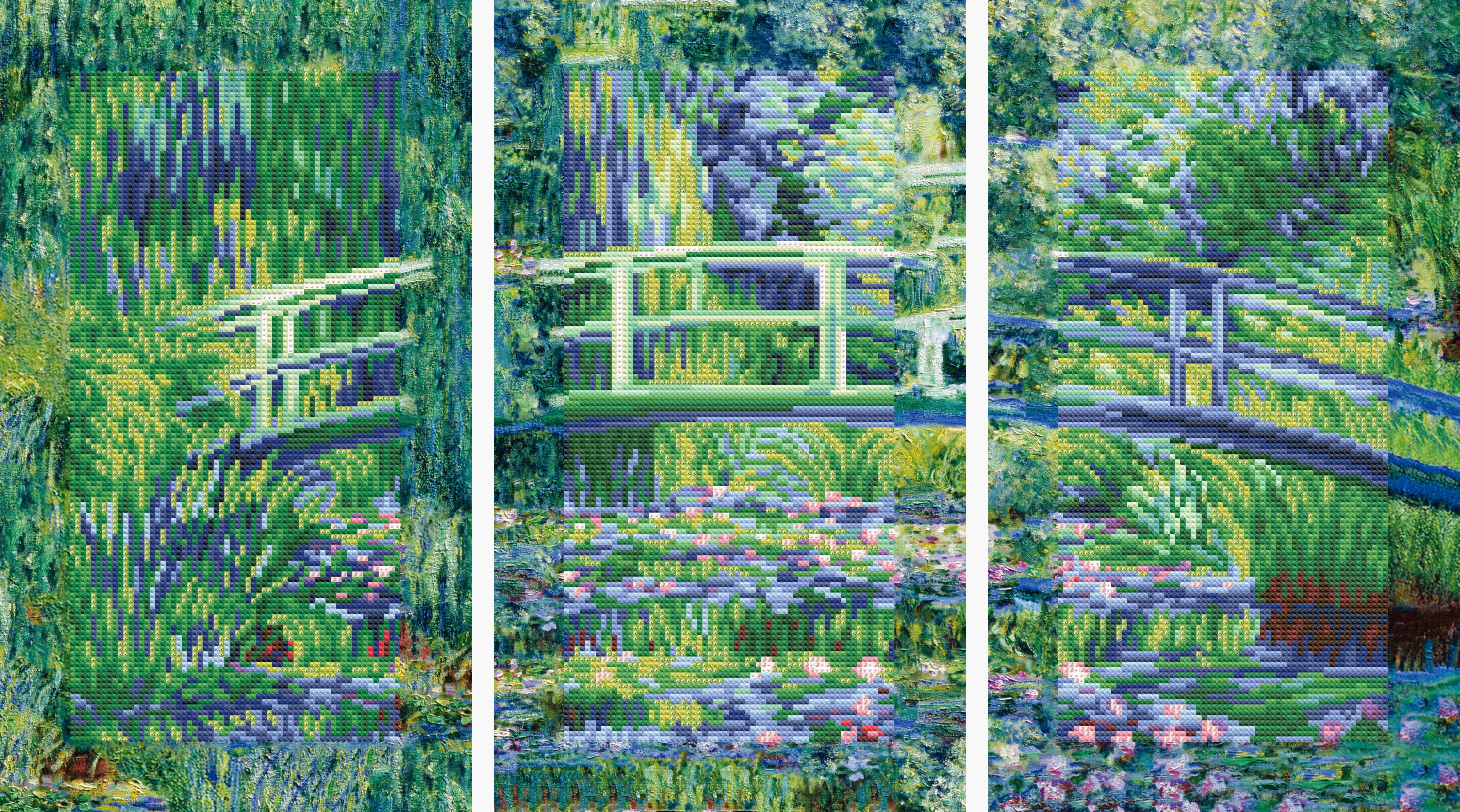 DIAMOND DOTZ® Water Lilies (Après Monet) Triptych Diamond Painting Kit