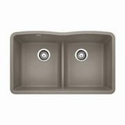 DIAMOND Equal Double Low Divide Undermount - Cafe Brown