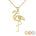 thumbnail image 1 of DIAMOND FLAMINGO PENDANT NECKLACE IN GOLD (YELLOW/ROSE/WHITE) :  10K  Pendant with 16" chain, 1 of 1