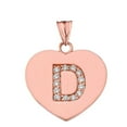 thumbnail image 1 of DIAMOND INITIAL A-Z HEART PENDANT NECKLACE IN ROSE GOLD :  10K  Pendant with 16" chain, 1 of 1