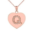 thumbnail image 1 of DIAMOND INITIAL A-Z HEART PENDANT NECKLACE IN ROSE GOLD :  14K  Pendant only, 1 of 1