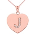 thumbnail image 1 of DIAMOND INITIAL A-Z HEART PENDANT NECKLACE IN ROSE GOLD :  14K  Pendant with 20" chain, 1 of 1