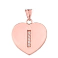 thumbnail image 1 of DIAMOND INITIAL A-Z HEART PENDANT NECKLACE IN ROSE GOLD, 1 of 1
