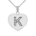 thumbnail image 1 of DIAMOND INITIAL A-Z HEART PENDANT NECKLACE IN WHITE GOLD :  14K  Pendant with 16" chain, 1 of 1