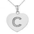 thumbnail image 1 of DIAMOND INITIAL A-Z HEART PENDANT NECKLACE IN WHITE GOLD, 1 of 1