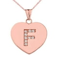 thumbnail image 1 of DIAMOND INITIAL "F" HEART PENDANT NECKLACE IN ROSE GOLD :  14K  Pendant only, 1 of 1