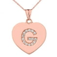 thumbnail image 1 of DIAMOND INITIAL "G" HEART PENDANT NECKLACE IN ROSE GOLD :  14K  Pendant with 22" chain, 1 of 1