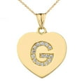 thumbnail image 1 of DIAMOND INITIAL "G" HEART PENDANT NECKLACE IN YELLOW GOLD, 1 of 1
