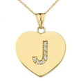 thumbnail image 1 of DIAMOND INITIAL "J" HEART PENDANT NECKLACE IN YELLOW GOLD :  10K  Pendant with 18" chain, 1 of 1