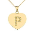 thumbnail image 1 of DIAMOND INITIAL "P" HEART PENDANT NECKLACE IN YELLOW GOLD :  10K  Pendant with 20" chain, 1 of 1