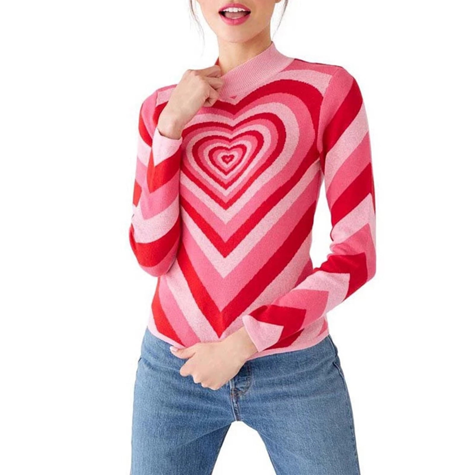 DIAMOND Men Women Heart Sweater Crew Neck Y2K Casual Aesthetic