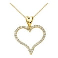thumbnail image 1 of DIAMOND OPEN HEART CHARM PENDANT NECKLACE IN GOLD (YELLOW/ROSE/WHITE) :  10K  Rose Gold  Pendant with 16" chain, 1 of 1