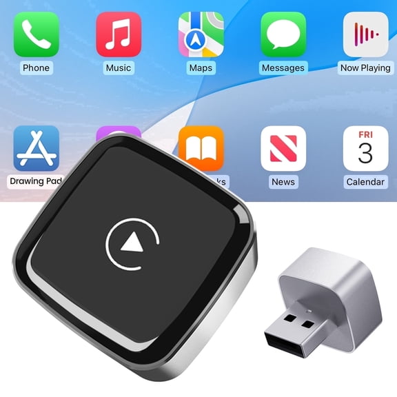 DIAMOOKY 2-in-1 Wireless CarPlay Adapter for CarPlay & Android Auto, 2026 Plug & Play CarPlay Dongle Converts Wired to Wireless, Mini Bluetooth Car Play Adapter with Type-C Extension