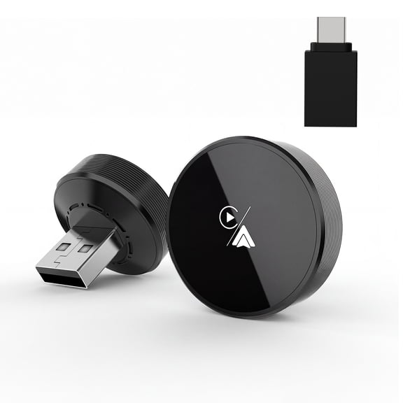 DIAMOOKY 2026 2-in-1 Wireless CarPlay & Android Auto Adapter, Wireless Car Play Dongle for iPhone & Android Phones, Plug & Play, Auto Reconnect, Aluminum Alloy Body, USB-A/C