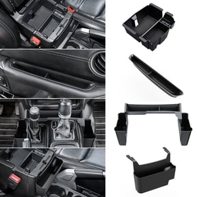 DIAMOOKY 4 Pack Center Console Organizer for Jeep Wrangler JL JLU 4xe 2018-2026 & Gladiator JT 2020-2026 Accessories Gear Shift Side Tray Hanging Armrest Storage Box (Not for JK/JKU)