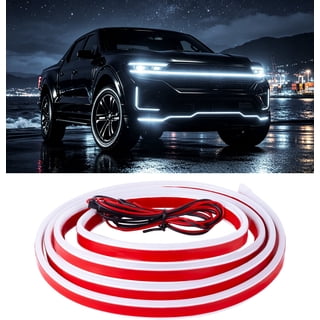 DIAMOOKY 70" LED Hood Light Strip, White Dynamic Scan DRL Engine Hoodbeam Kit | Flexible IP68 Waterproof Daytime Running Lights, Universal Fit for Cars, SUVs & Trucks