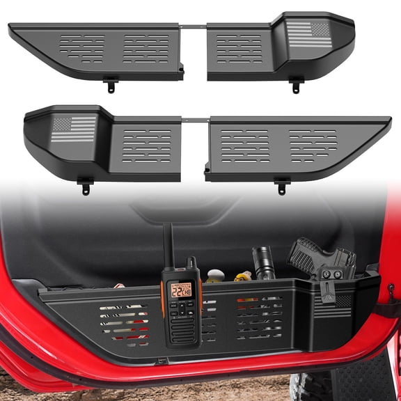 DIAMOOKY Front Door Pocket Storage Boxes for Jeep Wrangler JL JLU 4XE 2018-2026 & Gladiator JT 2020-2026, Plastic Door Organizer Molle Panel Accessories (2PCS, Not for Power Seats)