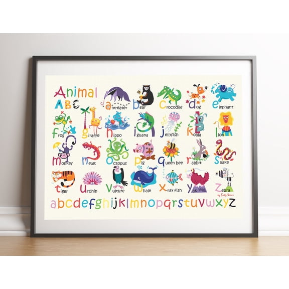 DIANANA Animal Alphabet Art: Colorful Educational Poster