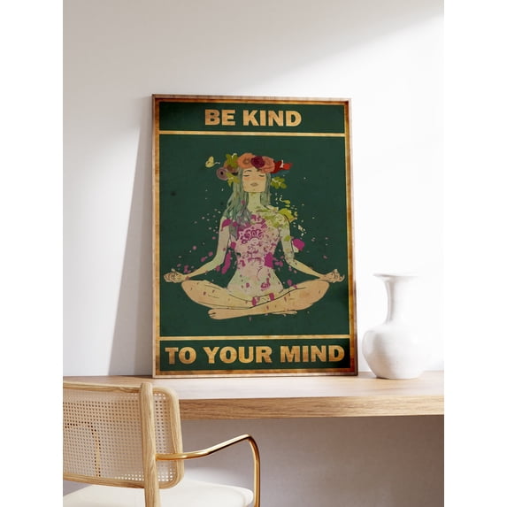 DIANANA Be Kind To Your Mind Poster, Yoga Poster, Floral Poster, Floral Poster, Garden Art, Wall Art Decor, Poster, Poster, Gift Idea